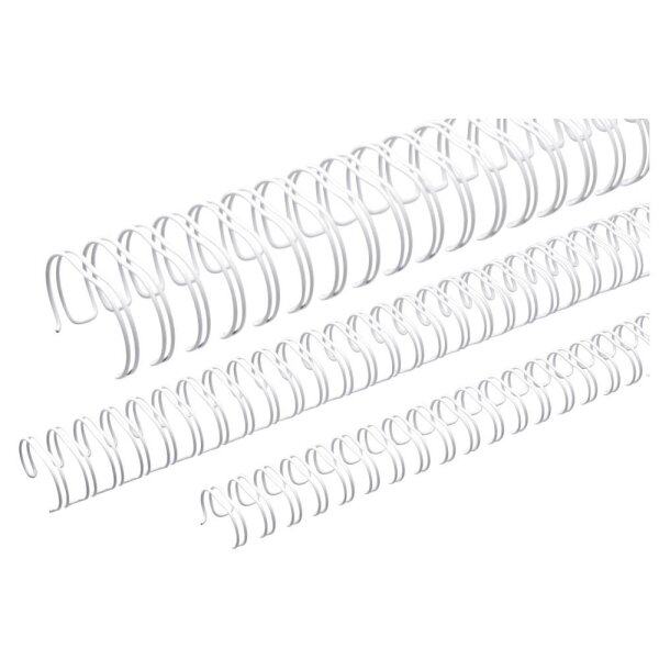 Renz Ring Wire Drahtkamm-Bindeelemente in 3:1 Teilung, 34 Schlaufen, Durchmesser 6.9 mm, 1/4 Zoll, weiß