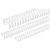 Renz Ring Wire Drahtkamm-Bindeelemente in 3:1 Teilung, 34 Schlaufen, Durchmesser 6.9 mm, 1/4 Zoll, weiß