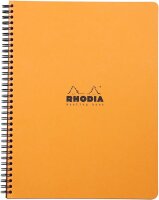 Rhodia 193408C Meeting Book (mit Spiralbindung, 22,5 x 29,7 cm, 80 Blatt) 1 Stück orange