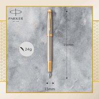 Parker IM Füller | Premium Warm Silver | Füllfederhalter Feine Spitze | Geschenkbox