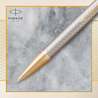Parker IM Kugelschreiber | Premium Warm Silver | Mittlere Spitze | Blau | Geschenkbox
