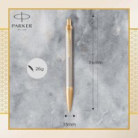 Parker IM Kugelschreiber | Premium Warm Silver | Mittlere Spitze | Blau | Geschenkbox