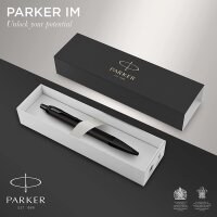 Parker 2127618 IM Kugelschreiber Mattschwarz mit schwarzem Rand mittlere Spitze mit blauer Tinte Geschenkbox
