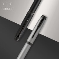 Parker 2127751 IM Rollerball Tintenroller | Mattgrau mit schwarzen Zierteilen | Feine Schreibspitze mit schwarzer Nachfüllmine | Geschenkbox