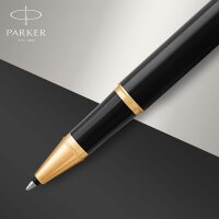Parker IM Tintenroller | schwarze Lackierung mit Goldzierteilen | feine Spitze | Schwarz | Geschenkbox