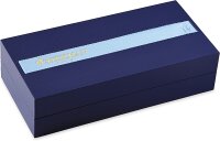 Waterman Exception Füller (Modell „Slim“) | schwarz mit Silber-plattiertem Clip | Federstärke F | blaue Tinte | Geschenkbox