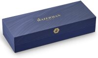 Waterman Carène Black Sea Kugelschreiber | hochglänzend Schwarz mit Palladiumzierteilen | mittlere Schreibspitze | blaue Tinte | Geschenkbox