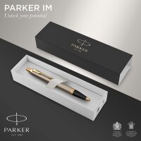 Parker IM Kugelschreiber | Brushed Metal | Mittlere Spitze | Blau | Geschenkbox