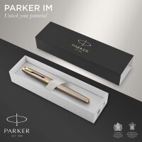 Parker IM Tintenroller | Brushed Metal | feine Spitze | Schwarz | Geschenkbox
