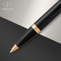 Parker IM Kugelschreiber | Schwarze Lackierung mit Goldzierteilen | Mittlere Spitze | Blau