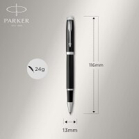 Parker IM Tintenroller | schwarze Lackierung mit Chromzierteilen | feine Spitze | Schwarz