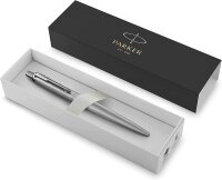 Parker 2122756 Jotter XL Kugelschreiber | Monochrome Edelstahl | mittlere Stiftspitze | blaue Tinte | Geschenkbox