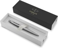 Parker Jotter Kugelschreiber | Edelstahl mit Chromzierteilen | Mittlere Spitze | Blaue Tinte | Geschenkbox