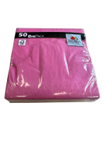 50 Stück FASANA Servietten Pink / Fuchsia Papierservietten, angenehm weiche Mundservietten, 33x33 cm 13x13 inch, 3-lagig, 1/4 Falz