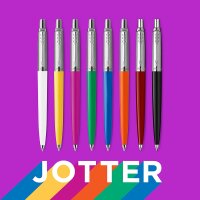 Parker Jotter Originals Kugelschreiber | Klassisches Schwarz | Mittlere Spitze | Blau Tinte, 1 Stück (1er Pack)