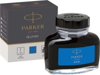 Parker Quink Füllertinte im Tintenfass | auswaschbare blaue Tinte | 57 ml