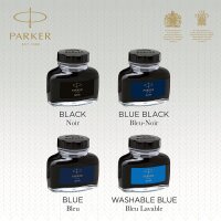Parker Quink Füllfederhaltertinte im Tintenfass (57 ml) | in Blister-Packung | auswaschbare blaue Tinte