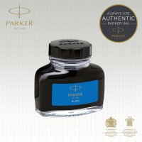 Parker Quink Füllfederhaltertinte im Tintenfass (57 ml) | in Blister-Packung | auswaschbare blaue Tinte