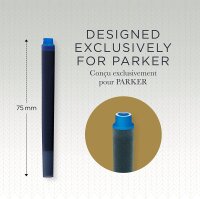 Parker Tintenpatronen für Füller | lange Patronen | auswaschbare blaue QUINK Tinte | 5 Stück (Blister-Packung)