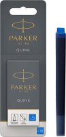 Parker Tintenpatronen für Füller | lange Patronen | blaue QUINK Tinte | 10 Stück (Blister-Packung)
