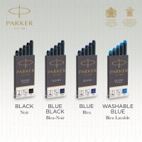 Parker Tintenpatronen für Füller | lange Patronen | schwarze QUINK Tinte | 10 Stück (Blister-Packung)