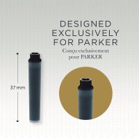 Parker Quink Nachfüllpatronen für Füllfederhalter, kurze Patronen, schwarze Tinte 6er Packungen