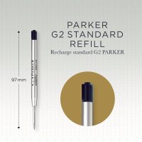 Parker Kugelschreibermine | feine Spitze | schwarze QUINKflow Tinte | 1 Ersatzmine für Kugelschreiber