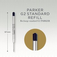 Parker Kugelschreiberminen | mittlere Spitze | schwarze QUINKflow Tinte | 2 Ersatzminen für Kugelschreiber