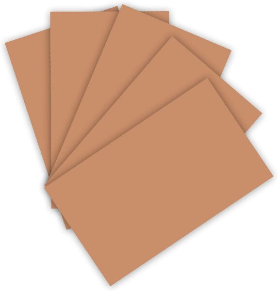 folia 6372 - Tonpapier 130 g/m², Tonzeichenpapier in hellbraun, DIN A3, 50 Bogen, als Grundlage für zahlreiche Bastelarbeiten