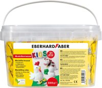 Eberhard Faber 570103 - EFAPlast Kids Modelliermasse in weiß im praktischen Eimer, Inhalt 3 kg, lufthärtend, tonähnlich, kreatives Bastelvergnügen für kleine und große Künstler