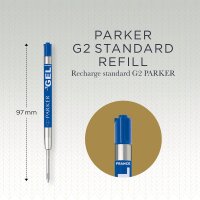 Parker QUINK Nachfüllmine für Geltinte | mittlere Schreibspitze (0,7 mm) | blau | 1 Stück
