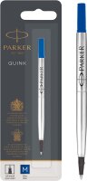 Parker Ersatzminen für Tintenroller | mittlere Spitze | blaue QUINK Tinte | 1 Stück
