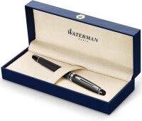 Waterman Expert Füller | Mattschwarz mit Chromzierteile | Füllfederhalter Mittlere Spitze | Geschenkbox