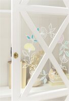 folia 39239 - Premium Fensterbilder Vorlagen "Bloom & Grow" mit 8 vorgedruckten Designs zum Thema Blumen, Ostern und Frühling, inkl. 7 Kreidestiften