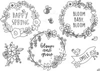 folia 39239 - Premium Fensterbilder Vorlagen "Bloom & Grow" mit 8 vorgedruckten Designs zum Thema Blumen, Ostern und Frühling, inkl. 7 Kreidestiften