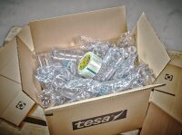 Tesapack ECO und ULTRA STRONG ecoLogo - transparentes Kunststoff-Packband mit extra starker Haftkraft - umweltfreundliches Klebeband, lösemittelfrei hergestellt - 66 m x 50 mm