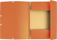 Exacompta 55504E Einschlagmappe. Aus extra starkem Colorspan-Karton mit 3 Innenklappen und 2 Gummizügen DIN A4 orange Sammelmappe Dokumentenmappe für Büro und Schule