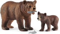 schleich 42473 Grizzlybär-Mutter mit Jungem,...