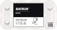 8 Rollen Toilettenpapier Katrin Basic Toilet 250, 2-lagiges Klopapier mit 250 Blatt | naturelles WC Papier, Klopapierrolle, Toilettenpapierrolle von Metsä Tissue