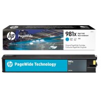 HP 981X (L0R09A) Blau Original PageWide Druckerpatrone mit hoher Reichweite für HP PageWide Enterprise, XL