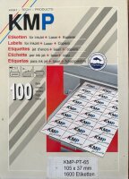 KMP Etiketten 1600 Etiketten 105x37mm A4 weiß...