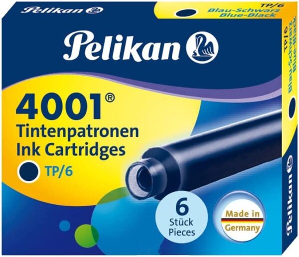 Pelikan 301184 Tintenpatronen 4001 TP/6, 6-er Pack, blau/schwarz