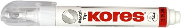 Kores - Korrekturstift mit Metallspitze für Schüler und Erwachsene, geeignet für alle Tinten und Drucke, schnell trocknend - 10g Stift, geblistert