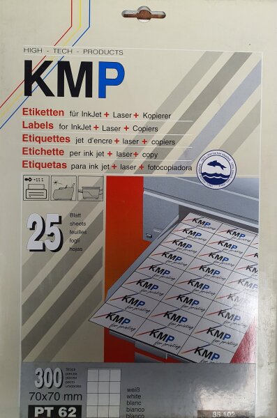 KMP Etiketten für Inkjet PT 62