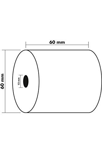Thermorollen - 1-lagig extraweiß 60 g/m - 60 mm x 60 mm x 12 mm (33 m)