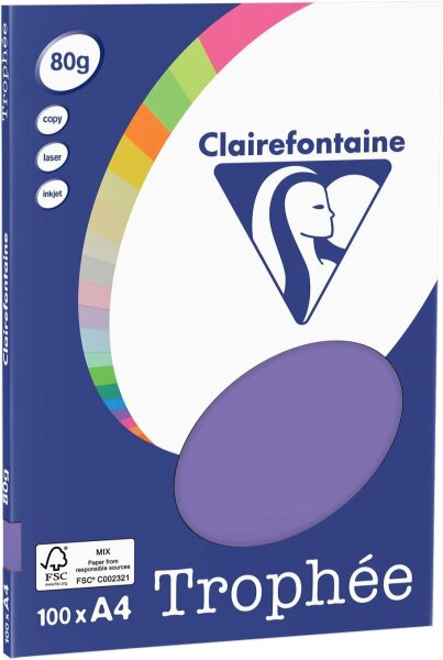 Clairefontaine Kopierpapier 4116C Trophee A4 80g/qm 100 Blatt violett