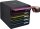 Exacompta 309914D Premium Ablagebox mit 5 Schubladen für DIN A4+ Dokumente. Stapelbare Schubladenbox mit hoher Kapazität für mehr Platz auf dem Schreibtisch Big Box Plus Black Office Schwarz-Bunt