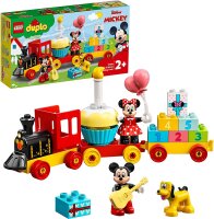 LEGO 10941 DUPLO Disney Mickys und Minnies Geburtstagszug, Spielzeugzug mit Kuchen und Ballons, Geschenk für Kleinkinder ab 2 Jahren, Mädchen und Jungen