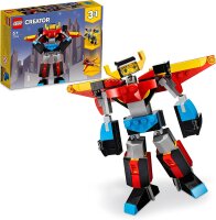 LEGO 31124 Creator 3-in-1 Super-Mech Roboter Kinderspielzeug, Drachenfigur, Flugzeug, kreatives Spielzeug für Kinder ab 6 Jahre