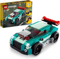 LEGO 31127 Creator 3-in-1 Straßenflitzer: Rennwagen, Muscle Car und Hot Rod, Modellauto Bausatz, Spielzeugauto Geschenkideen für Jungen und Mädchen